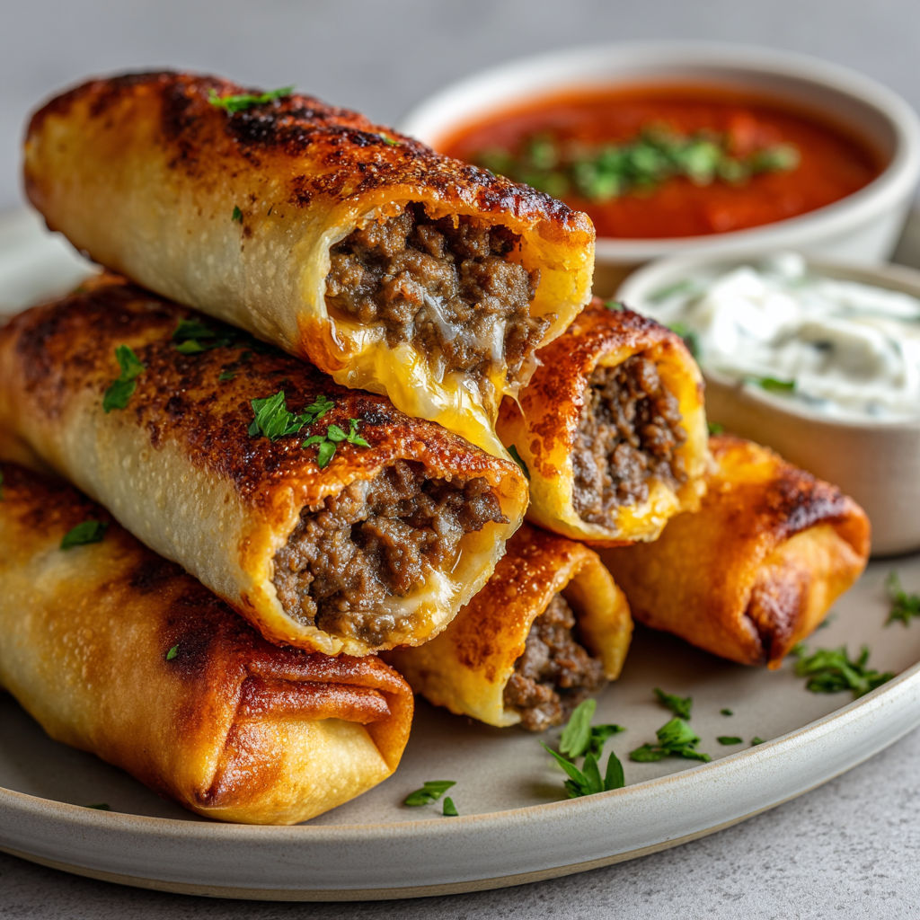 Cigares croustillants viande-fromage tout dorés et ultra gourmands.