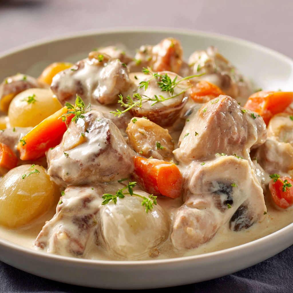 Assiette remplie de viande et de légumes, notamment des carottes et des pommes de terre.