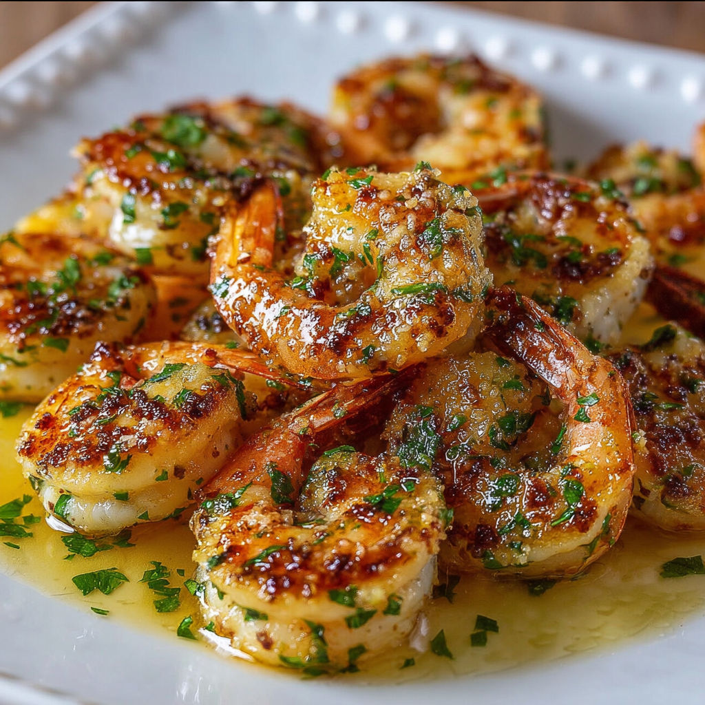 Crevettes aux herbes et sauce citronnée, un vrai régal.