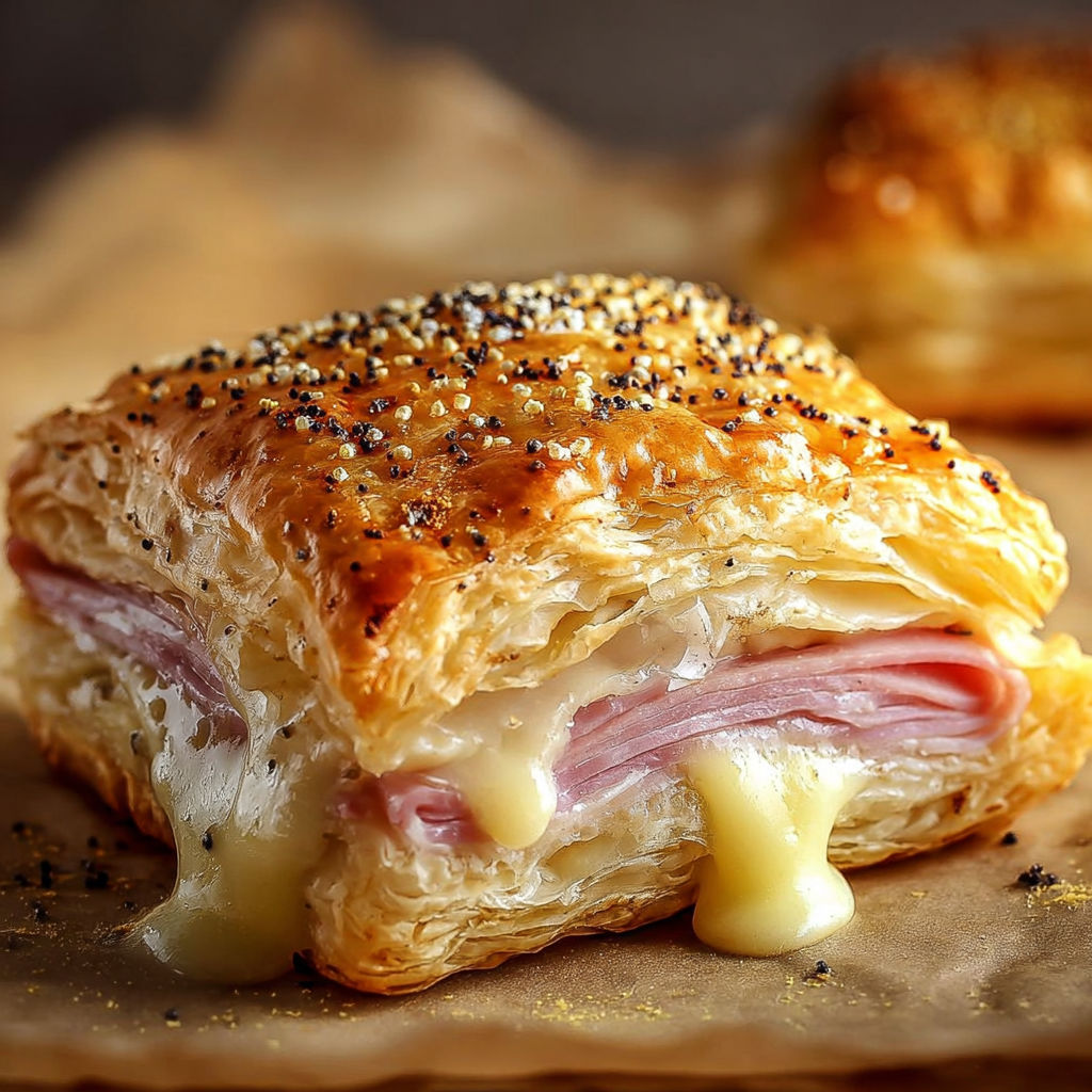 Un sandwich réconfortant de jambon et de fromage posé sur du papier.
