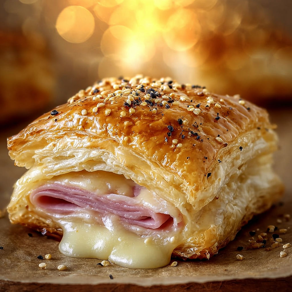 Quiche généreuse au fromage et au jambon, saupoudrée de cumin fraîchement moulu sur le dessus.