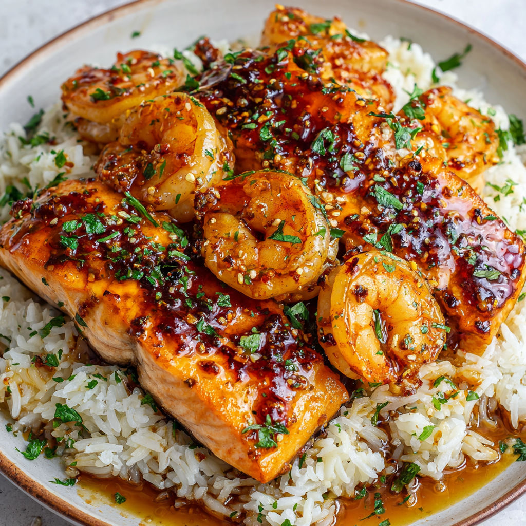 Un poisson doré accompagné de légumes croquants et d’herbes sur un lit de riz parfumé.