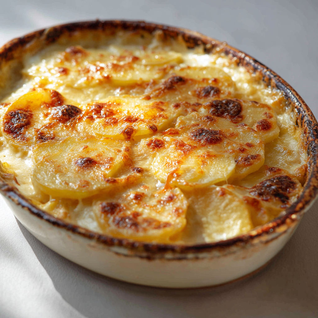 Plat de gratin dauphinois extra moelleux, super simple et rapide à faire.