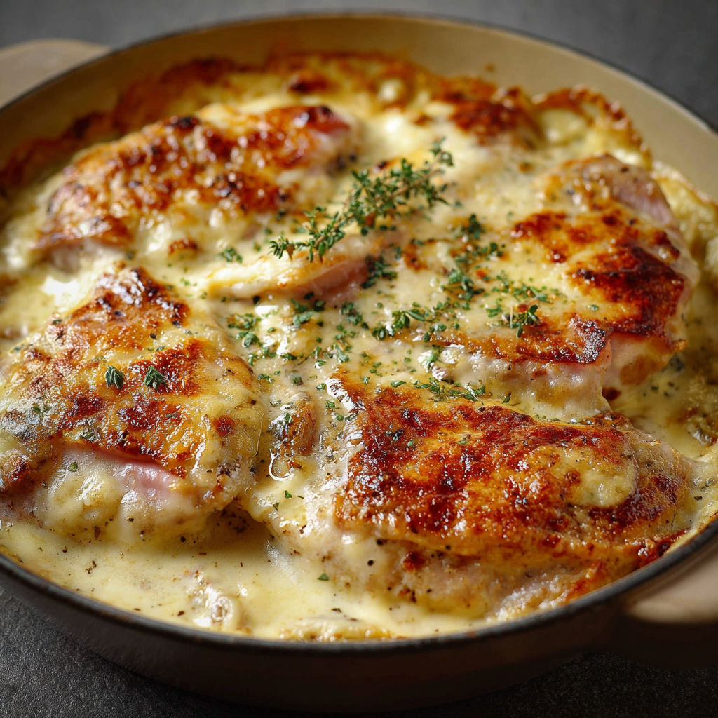 Escalope fondante au four avec reblochon gratiné
