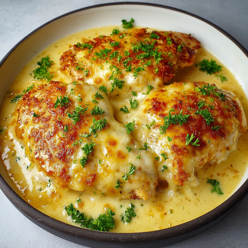 Un plat de poulet nappé d'une sauce verte et accompagné d'herbes fraîches, servi avec des légumes colorés.