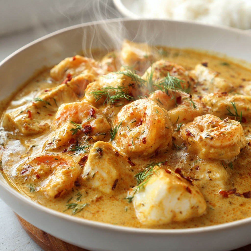 un bol de crevettes et de légumes