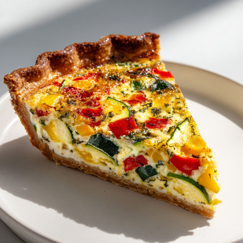 Délicieuse quiche estivale courgettes tomates