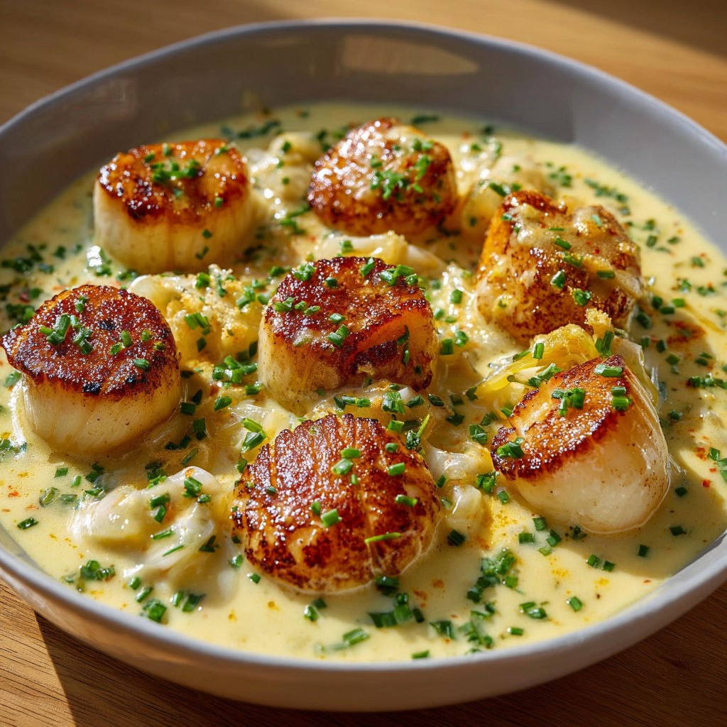 Saint-Jacques crémeuses à la normande