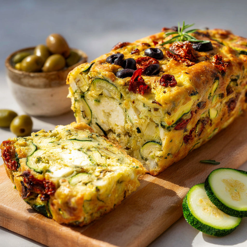 Cake Salé Gourmand Courgettes, Tomates et Olives