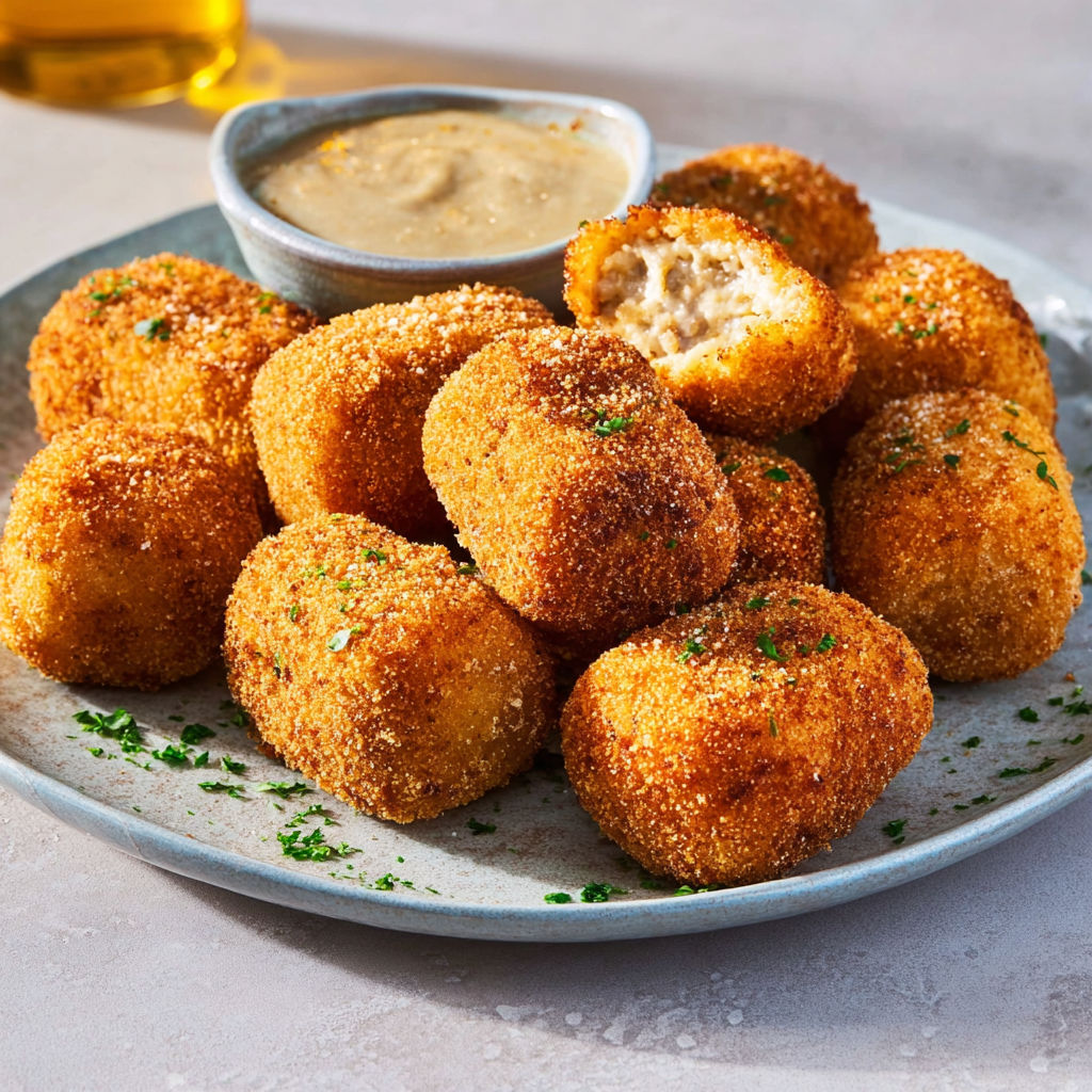 Croquettes moelleuses au poulet et fromage italien.