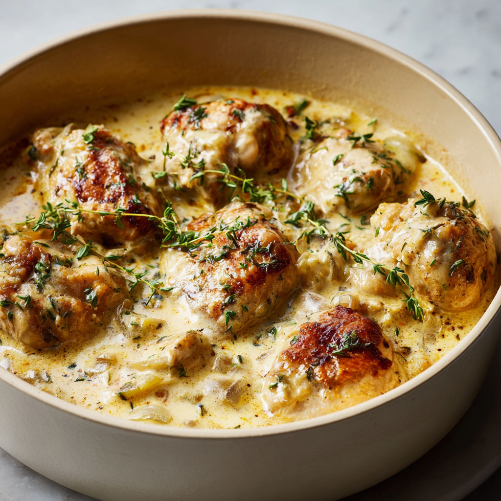 Poulet tendre à la Crème façon Tradition Mémé Cocard.
