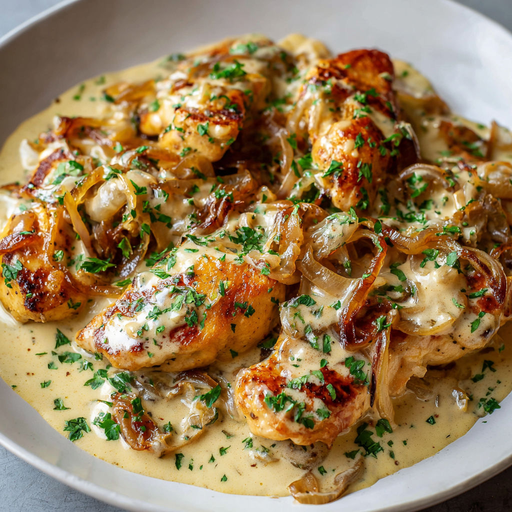 Poulet à la Bière nappé de Crème façon brasserie.