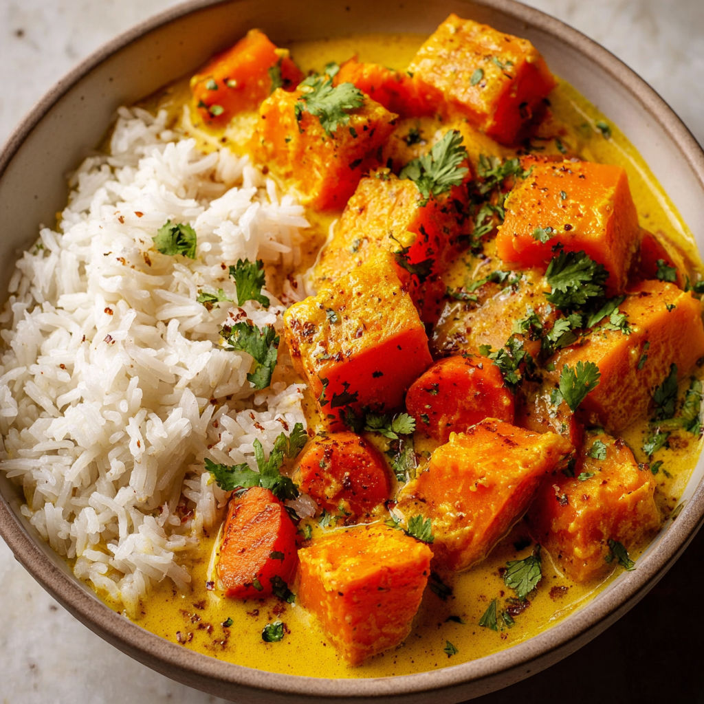 Délicieux Curry Doux de Légumes d’Automne au Lait de Coco.