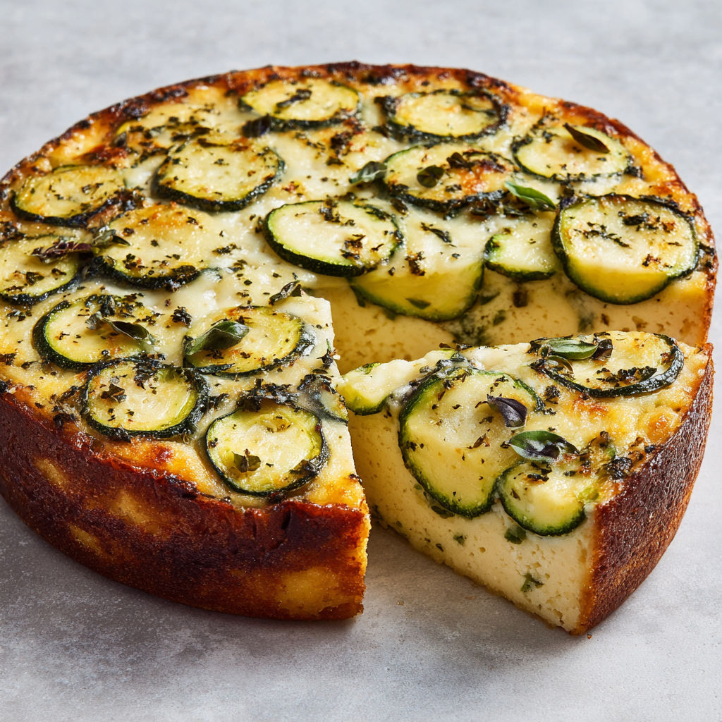 Délicieux flan aérien courgette fromage basilic.