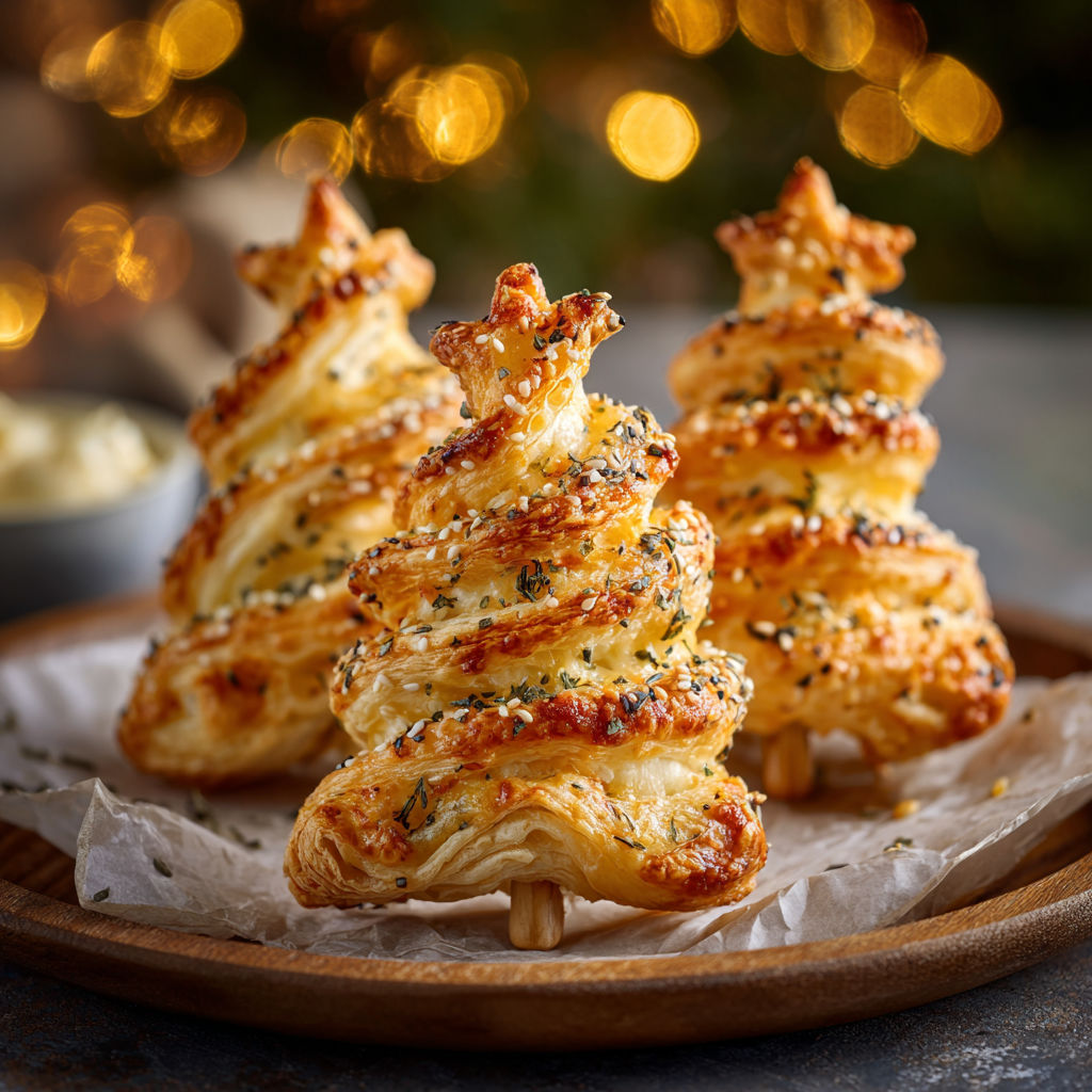 Petit sapin croustillant au fromage, à la sortie du four.