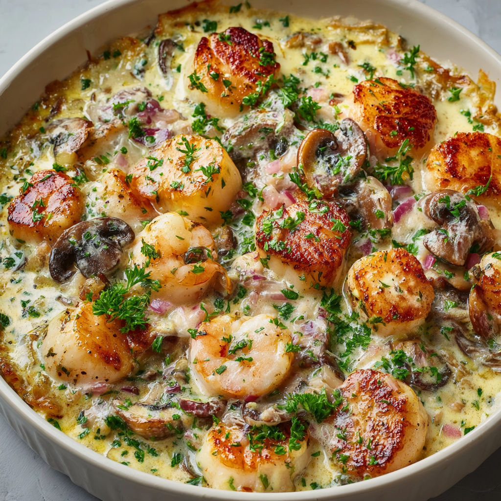 Cassolette Crémeuse aux Fruits de Mer pour les Fêtes.