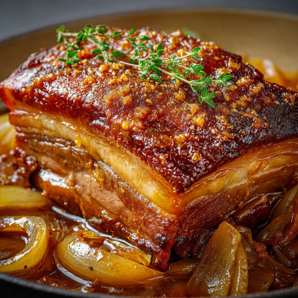 Porc confit à la bière et à l’érable, tellement fondant.