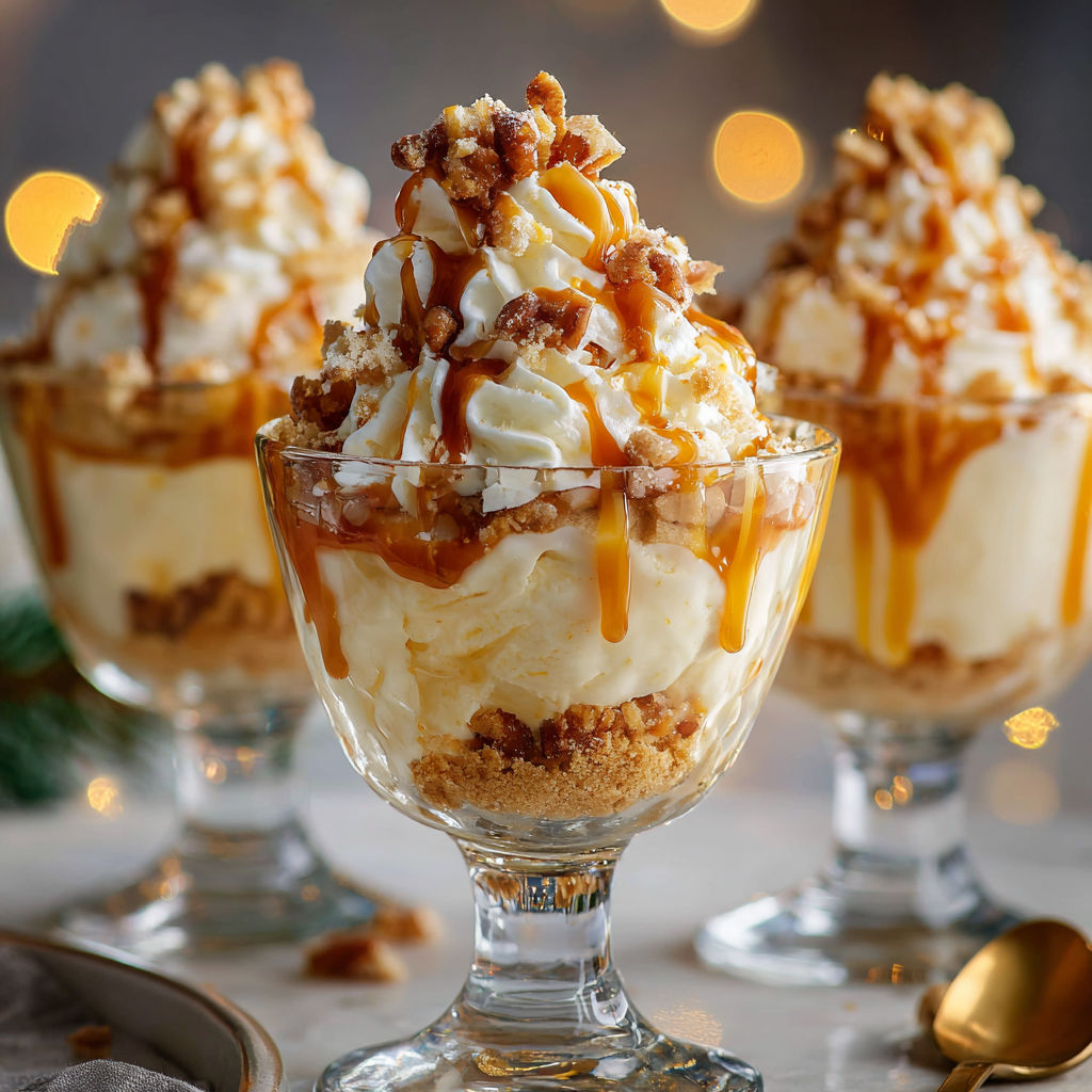 Sundae de Noël au caramel qui régale tout le monde.