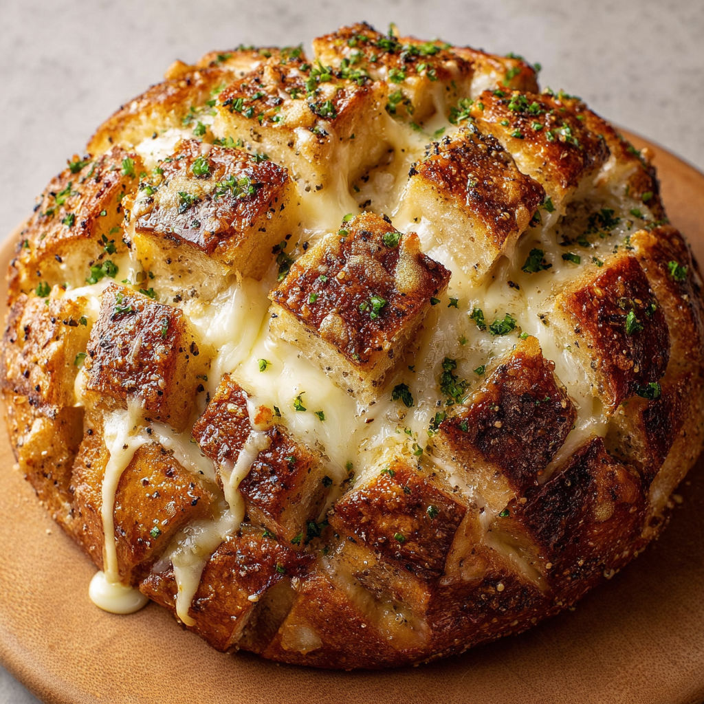 Pain croquant garni à la mozzarella et poivre, version festive.