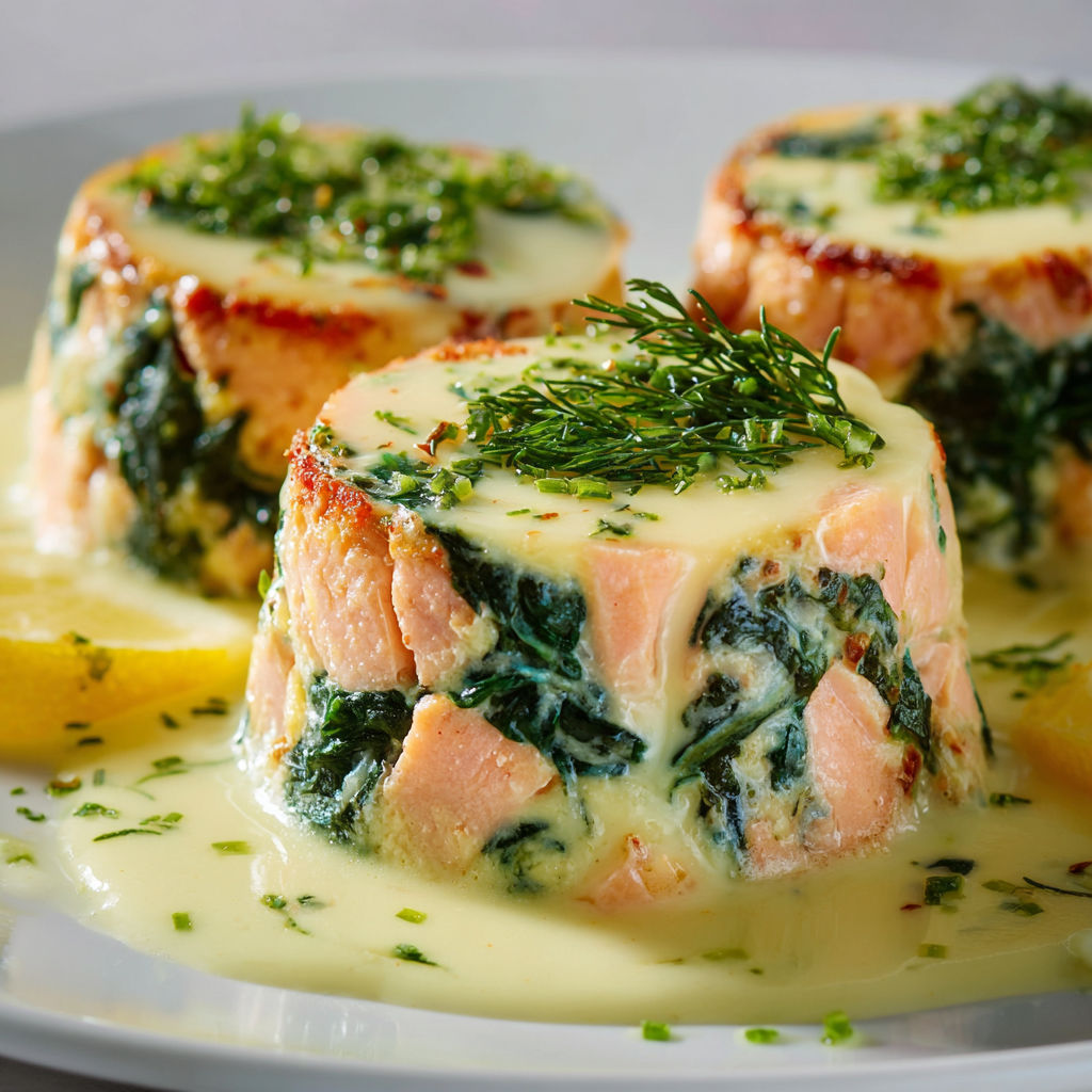 Flan Onctueux de Saumon et Épinards au Citron.