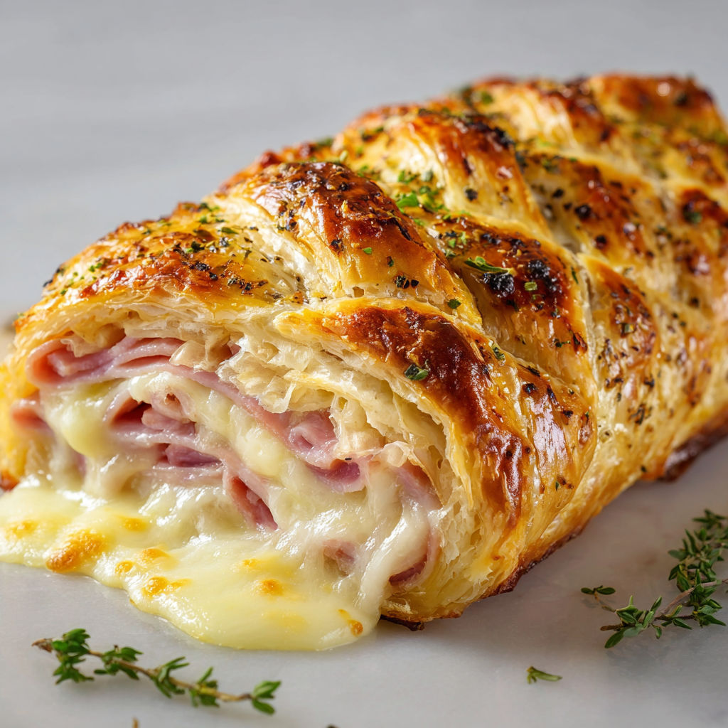 Délicieux Feuilleté Jambon-Fromage Bien Fondant.