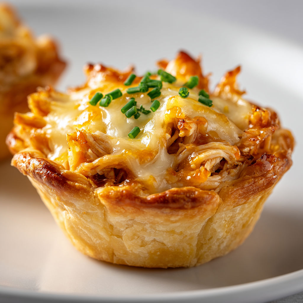 Tartelettes Festives au Poulet & Sauce BBQ.