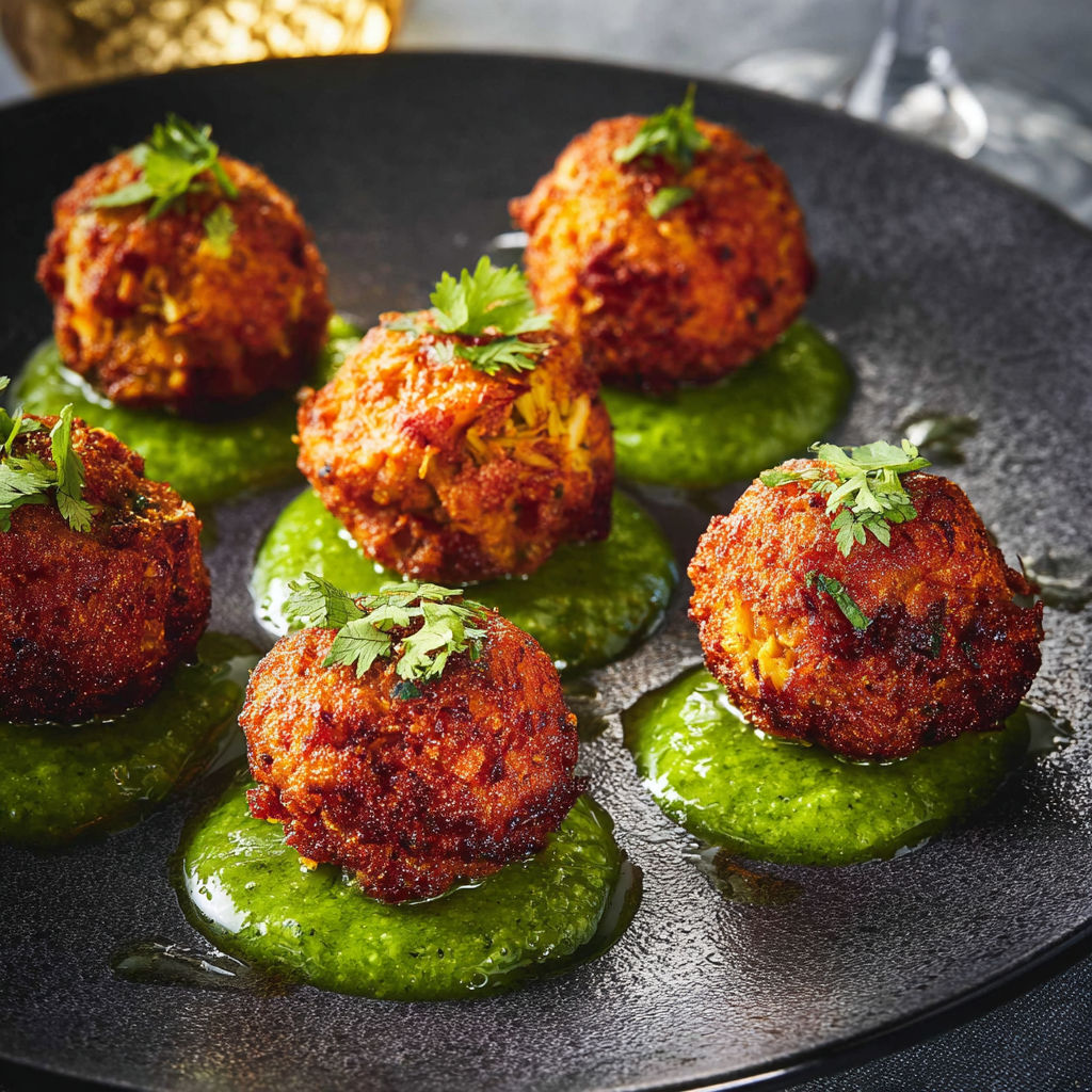 Petits acras de thon et artichauts, dorés et tendres à l’intérieur.