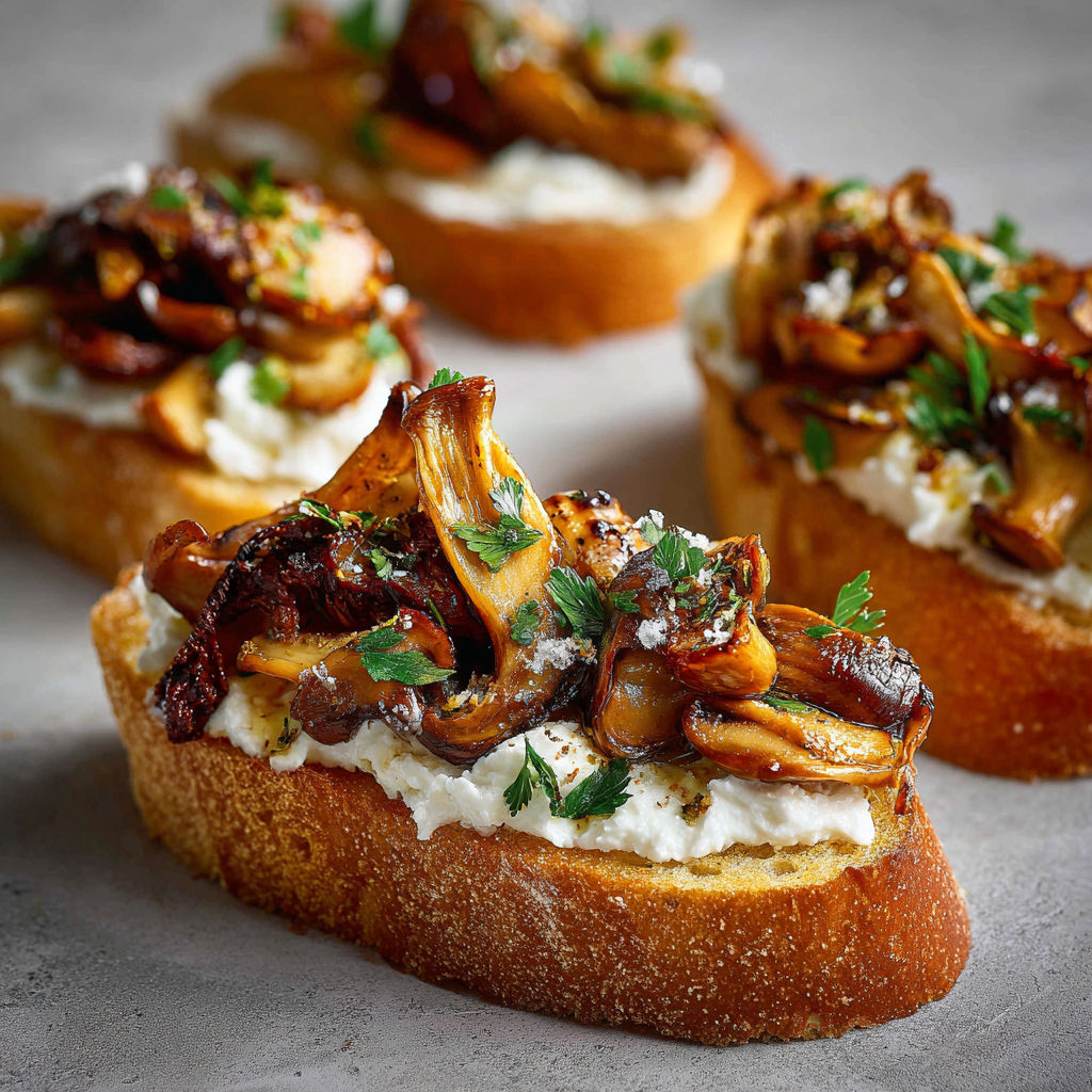 Crostini aux champignons marinés super savoureux pour l’apéro.