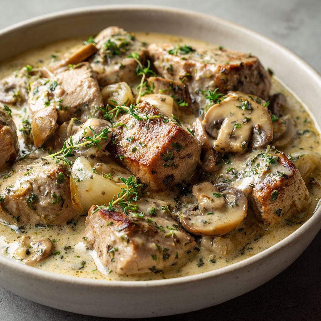 Filet mignon de porc et champignons crémeux : convivial et gourmand pour l’hiver.