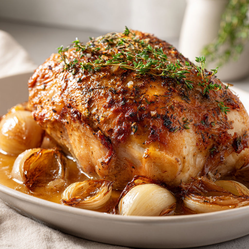 Superbe plat familial de rôti de dinde fondant, ultra simple et délicieux.