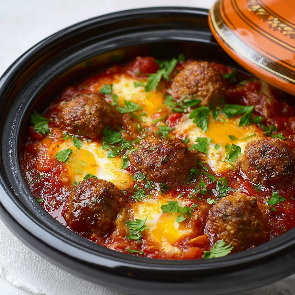 Tajine généreux de keftas aux œufs façon maroc authentique