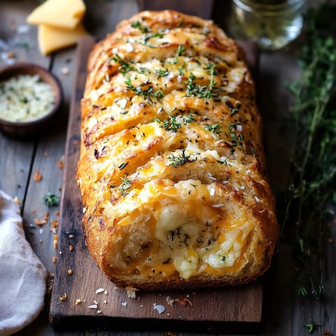 Savoureux Pain aux Herbes et Fromage Cheddar.