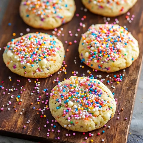 Un plat rempli de cookies aux éclats colorés.