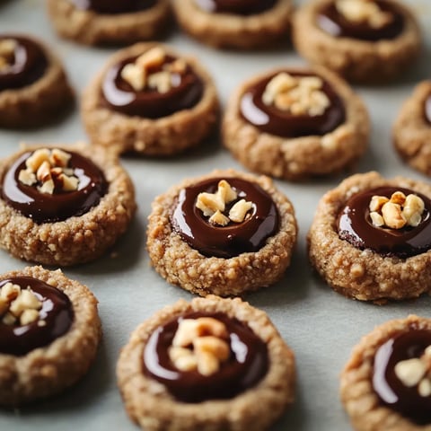 Biscuits chocolatés avec des noisettes.