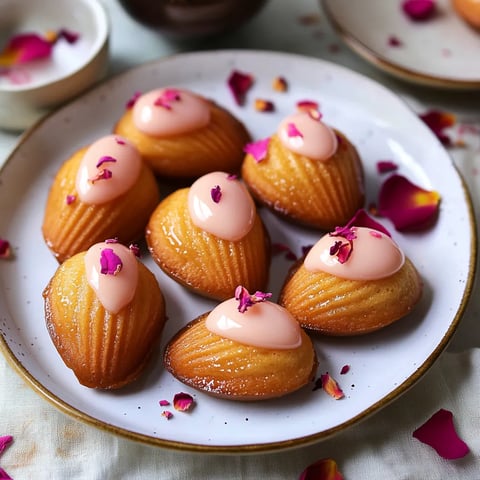 Assiette de pâtisseries avec glaçage rose et pétales de rose.