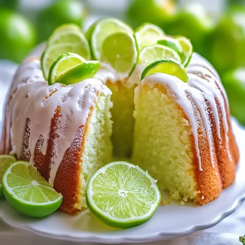 Une tranche de gâteau surmontée de quartiers de citron vert.