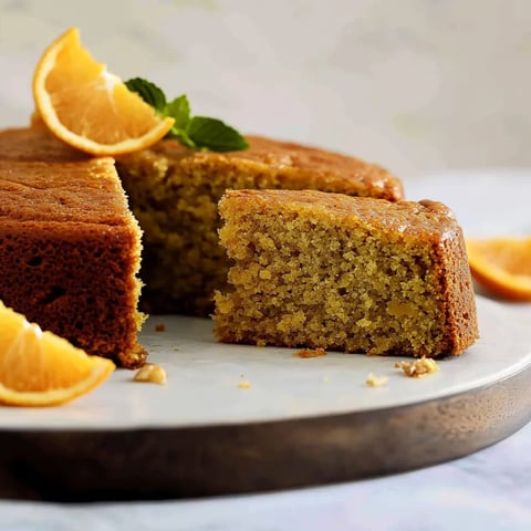 Une part de gâteau surmontée d’un quartier de citron.