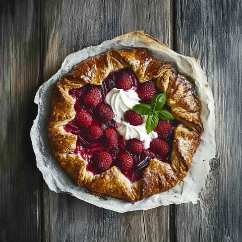 Une pâtisserie garnie de fruits rouges et chantilly.