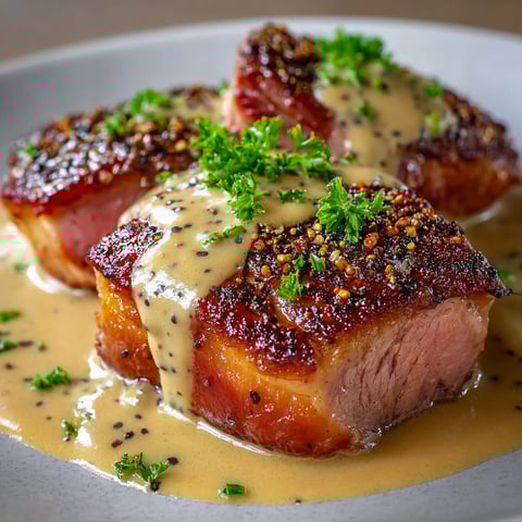Magret de canard sauce poivre vert à tomber.