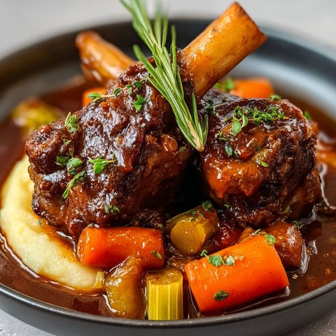 Voici des jarrets d’agneau mijotés à la mijoteuse, servis dans un bol noir – un vrai délice fondant.