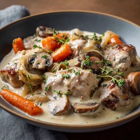 Aujourd’hui sur la table : la fameuse blanquette de veau facile.
