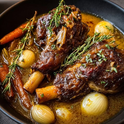 Un plat de souris d’agneau ultra fondantes à la cocotte avec du miel doux.