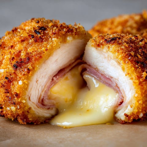Un cordon bleu au chèvre prêt à cuire, avec du fromage fondant et du bacon, juste top pour un repas.