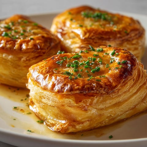 Chaussons au foie gras avec confit d'oignon, irrésistibles à chaque bouchée.