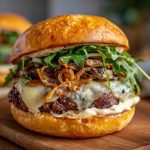 Un burger d’automne, garni de légumes et de fromage frais.