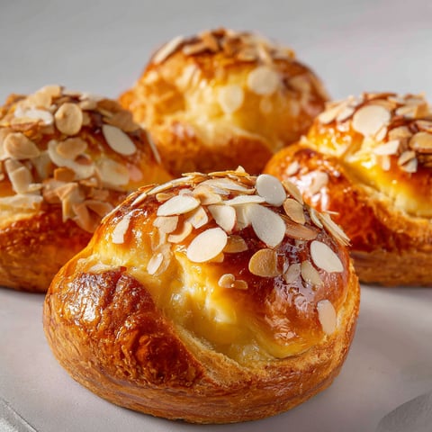 Brioches généreuses aux pommes et aux amandes dorées, ultra gourmandes et moelleuses.