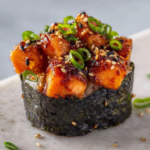 Une assiette de sushis avec légumes verts croquants et riz.