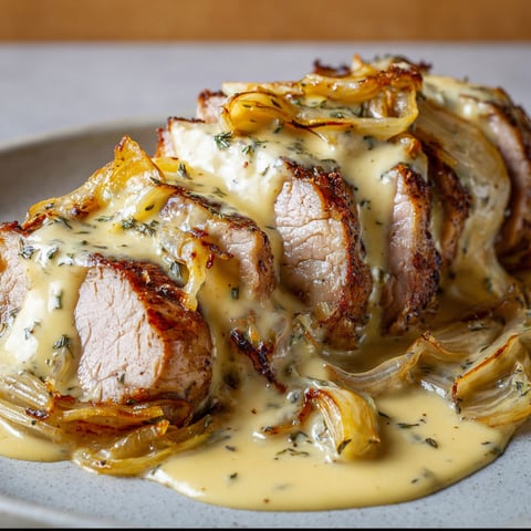 Morceaux de filet mignon nappés de reblochon fondu et oignons confits.