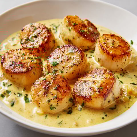 Saint-Jacques fondantes à la crème curry, prêtes en un clin d'œil.